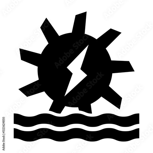 Hydro power Vector Glyph Icon Design