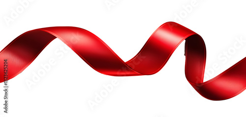 vintage style red ribbon with elegant curves, perfect for decoration and gift wrapping, adds touch of charm and sophistication to any occasion