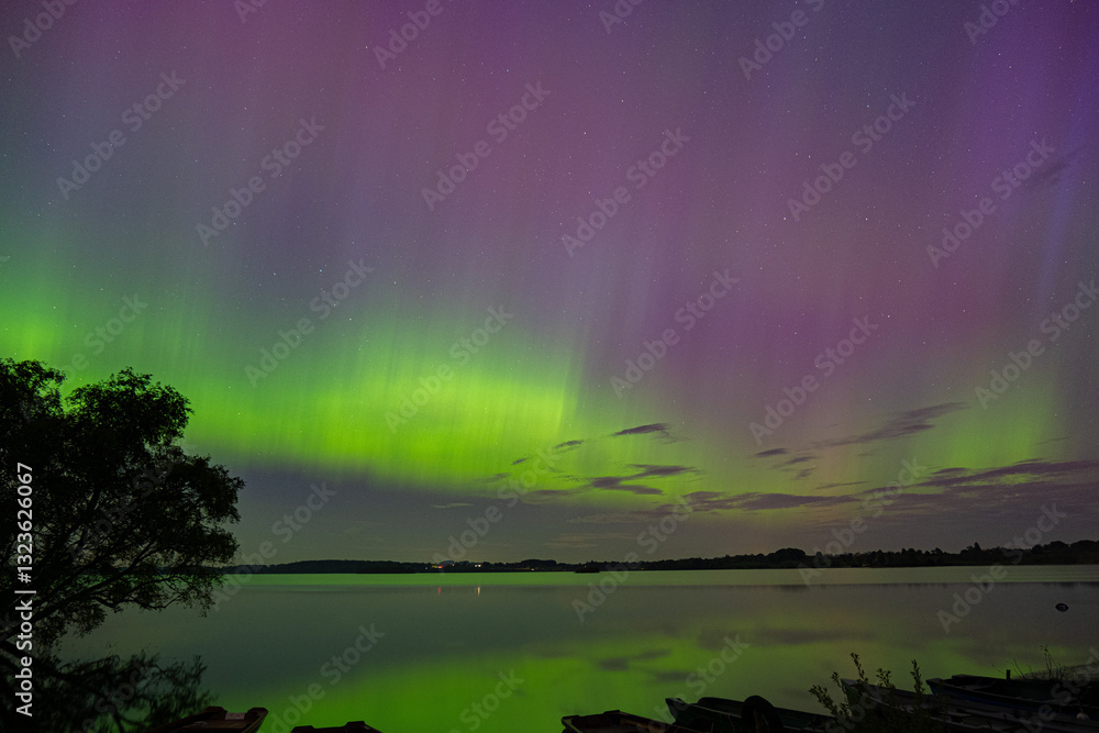Aurora reflections over a lake Aurora reflections over a lake