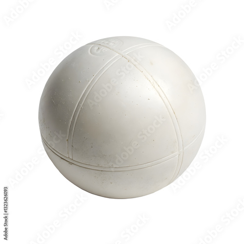 white lacrosse ball with smooth surface, commonly used in sports. This durable ball is essential for practice and gameplay, showcasing its importance in athletic training