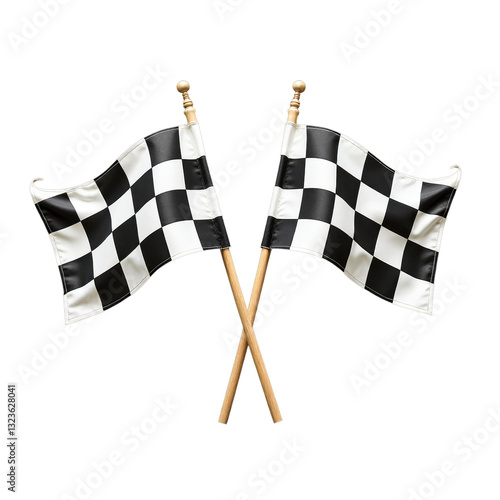 Obraz na płótnie Two crossed checkered race flags, transparent background w salonie