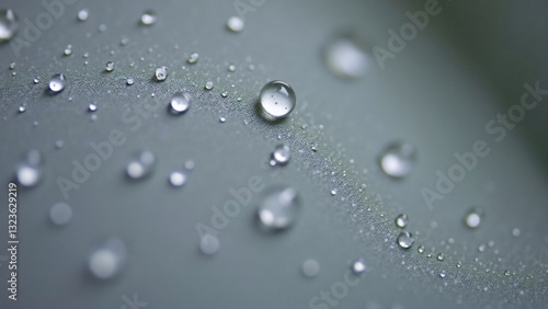 Macro Photography of Water Droplets on a Textured Surface