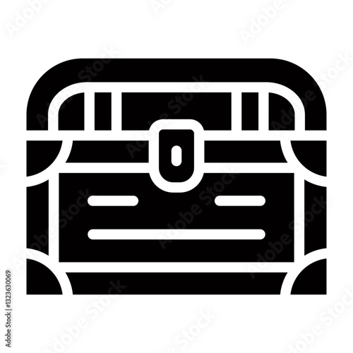 Treasure chest Vector Glyph Icon Design