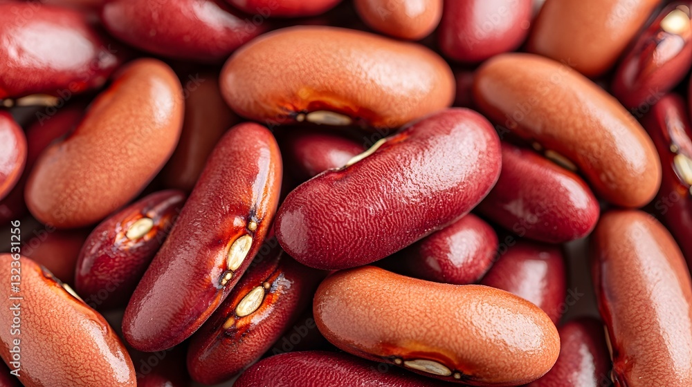 Closeup of Assorted Red Kidney Beans Showing Rich Textures and Natural Colors Closeup of Assorted Red Kidney Beans Showing Rich Textures and Natural Colors