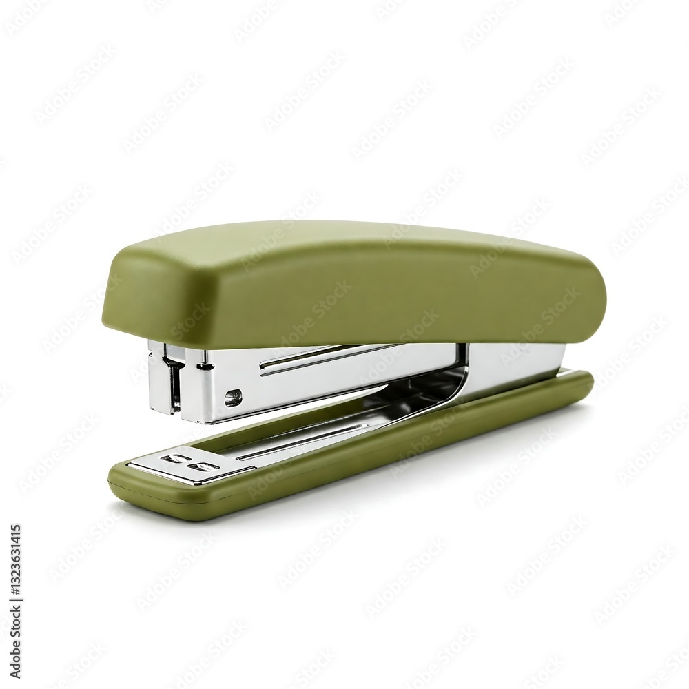 Green stapler isolated on white background Green stapler isolated on white background