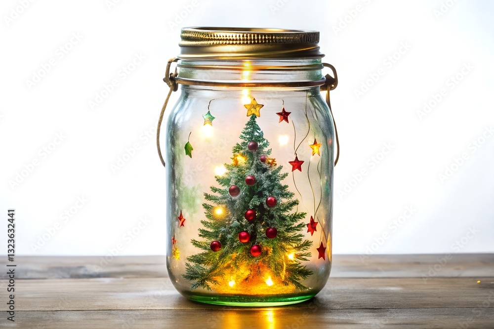 glass jar on a white background