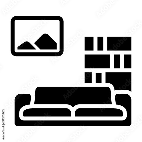 Living Room Vector Glyph Icon Design