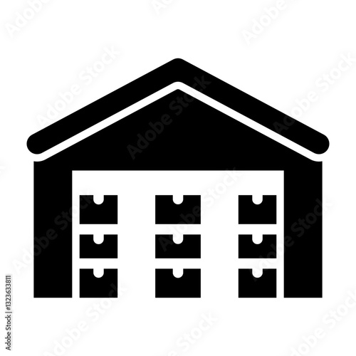 Warehouse Vector Glyph Icon Design