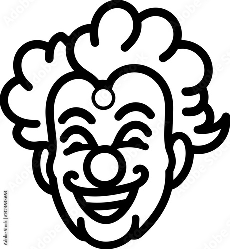 Whimsical Clown Face: A Cartoon Illustration of Joy and Laughter