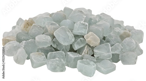 Wallpaper Mural Pile of Blue Aquamarine Crystals with Transparent Texture on White Background Torontodigital.ca