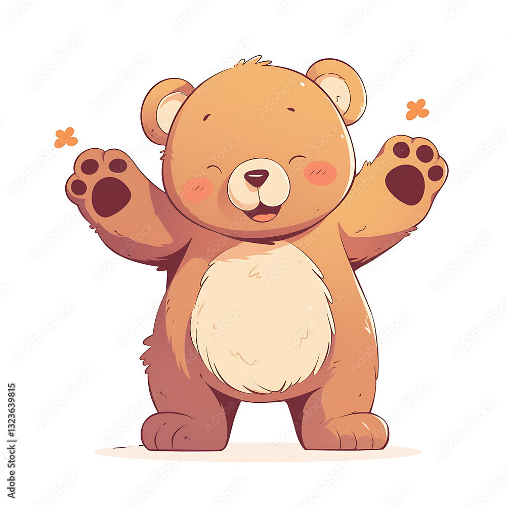 Fototapeta premium Adorable and Playful Bear Engaged in Various Activities, Minimalist and Logo-Style Designs illustrator