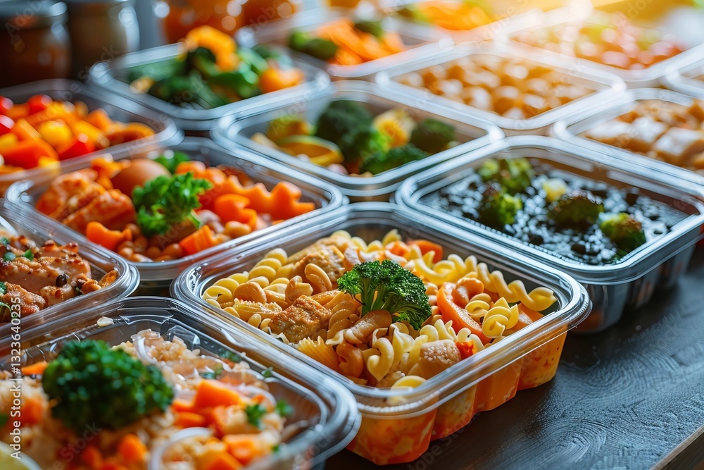 Delicious Take-Away Meals Arranged on Table Delicious Take-Away Meals Arranged on Table