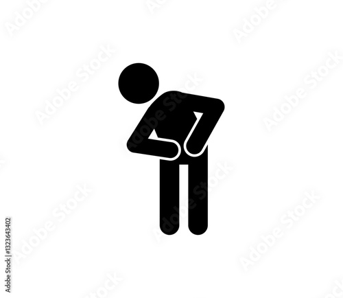 腹痛のピクトグラム　ベクター
