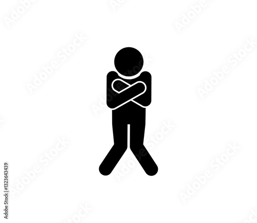 寒がる人のピクトグラム　ベクター
