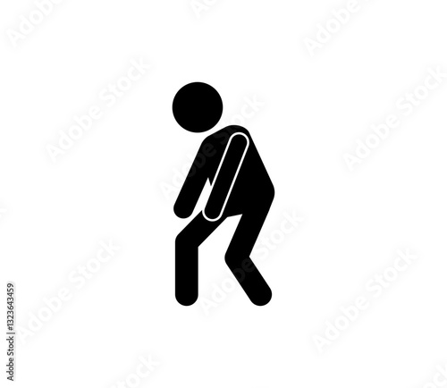 膝を痛めた人のピクトグラム　ベクター
