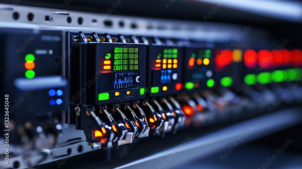 Close-up of Advanced Technological Equipment with Illuminated Displays Close-up of Advanced Technological Equipment with Illuminated Displays