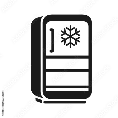 Refrigerator icon vector in black color with white background
