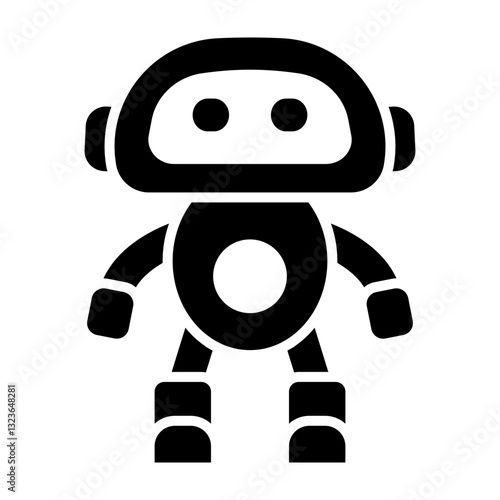 Space Robot Vector Glyph Icon Design