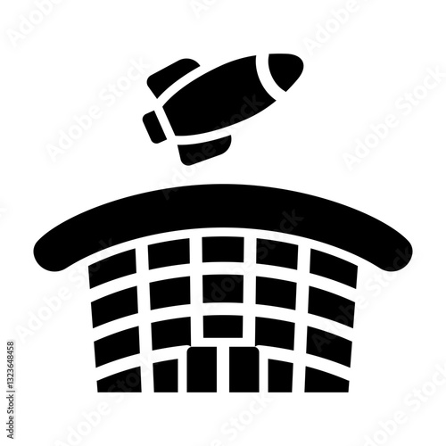 Space Port Vector Glyph Icon Design