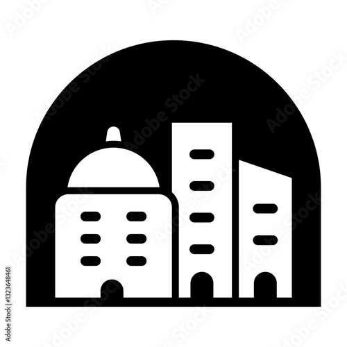 Space Colonization Vector Glyph Icon Design