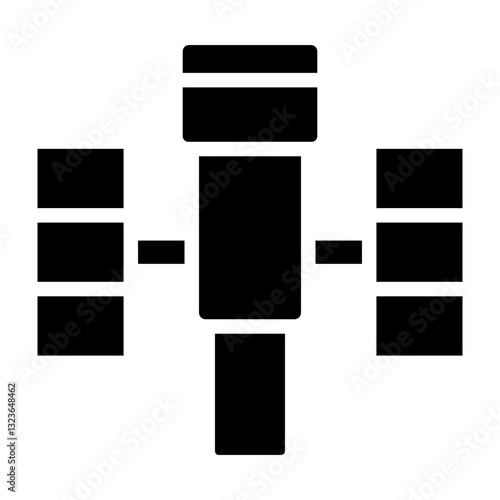 Hubble Telescope Vector Glyph Icon Design