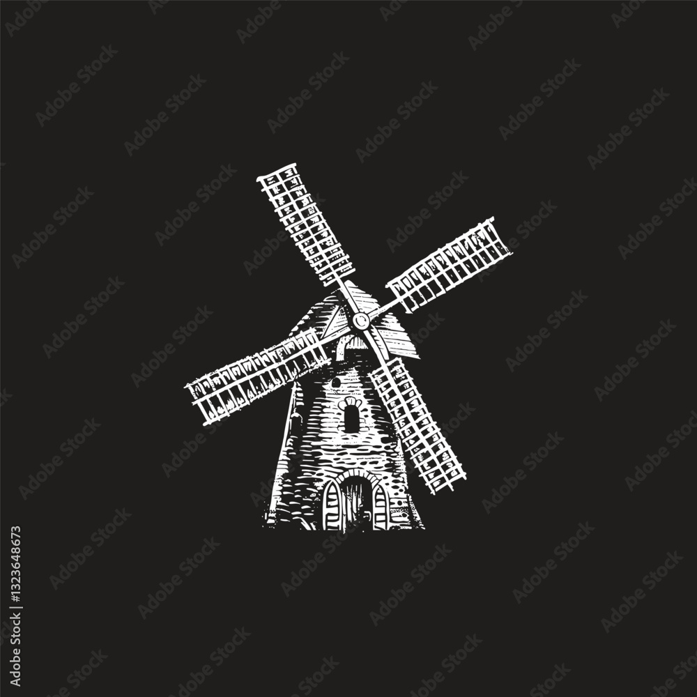 Windmill logo style icon design template vector illustration Windmill logo style icon design template vector illustration