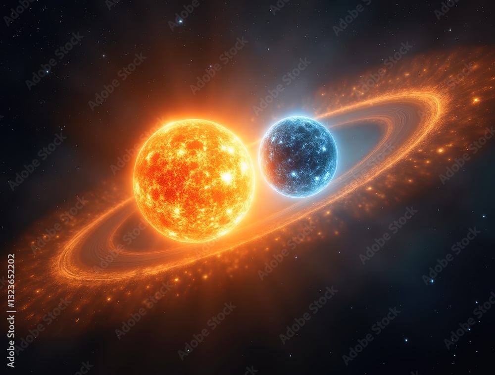 Mesmerizing view of a binary star system Mesmerizing view of a binary star system