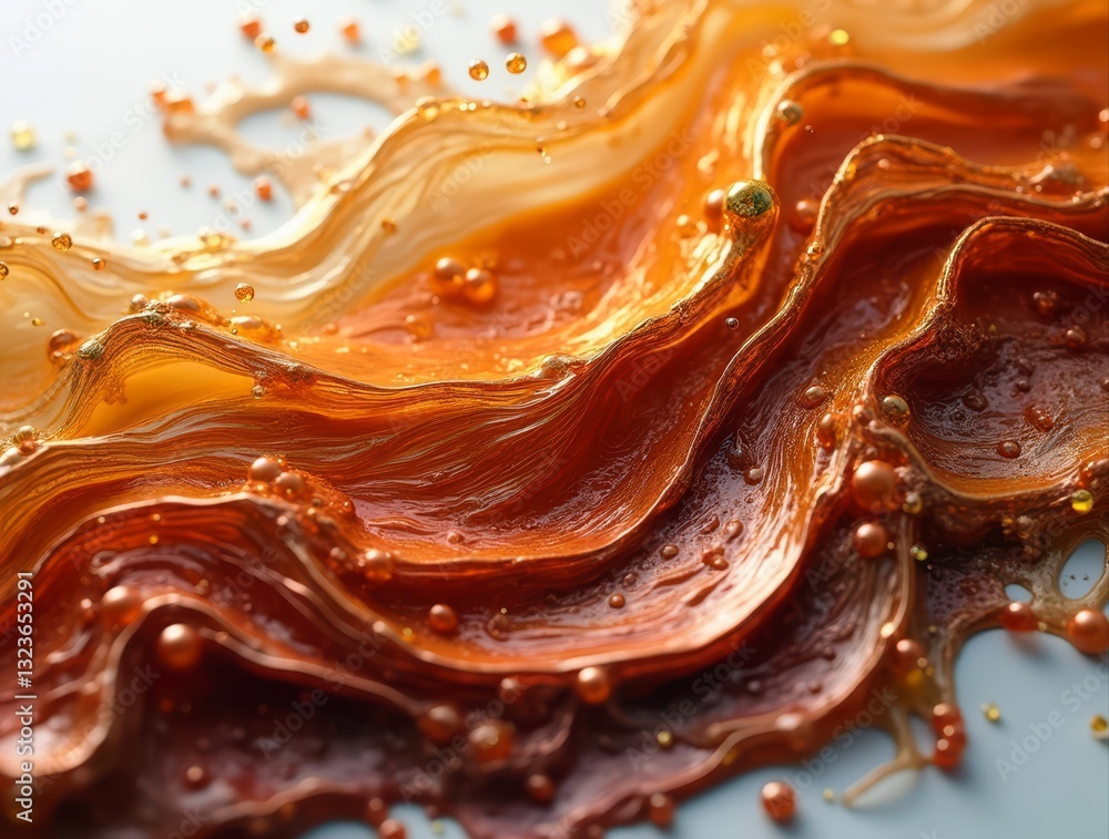 Fototapeta premium Abstract fluid art merging colors with golden accents in a dynamic composition