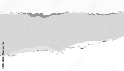 Torn white paper strips, vector, ripped paper edges, isolated on white, paper design, paper texture, background with torn edges, clean ripped paper, white torn strips