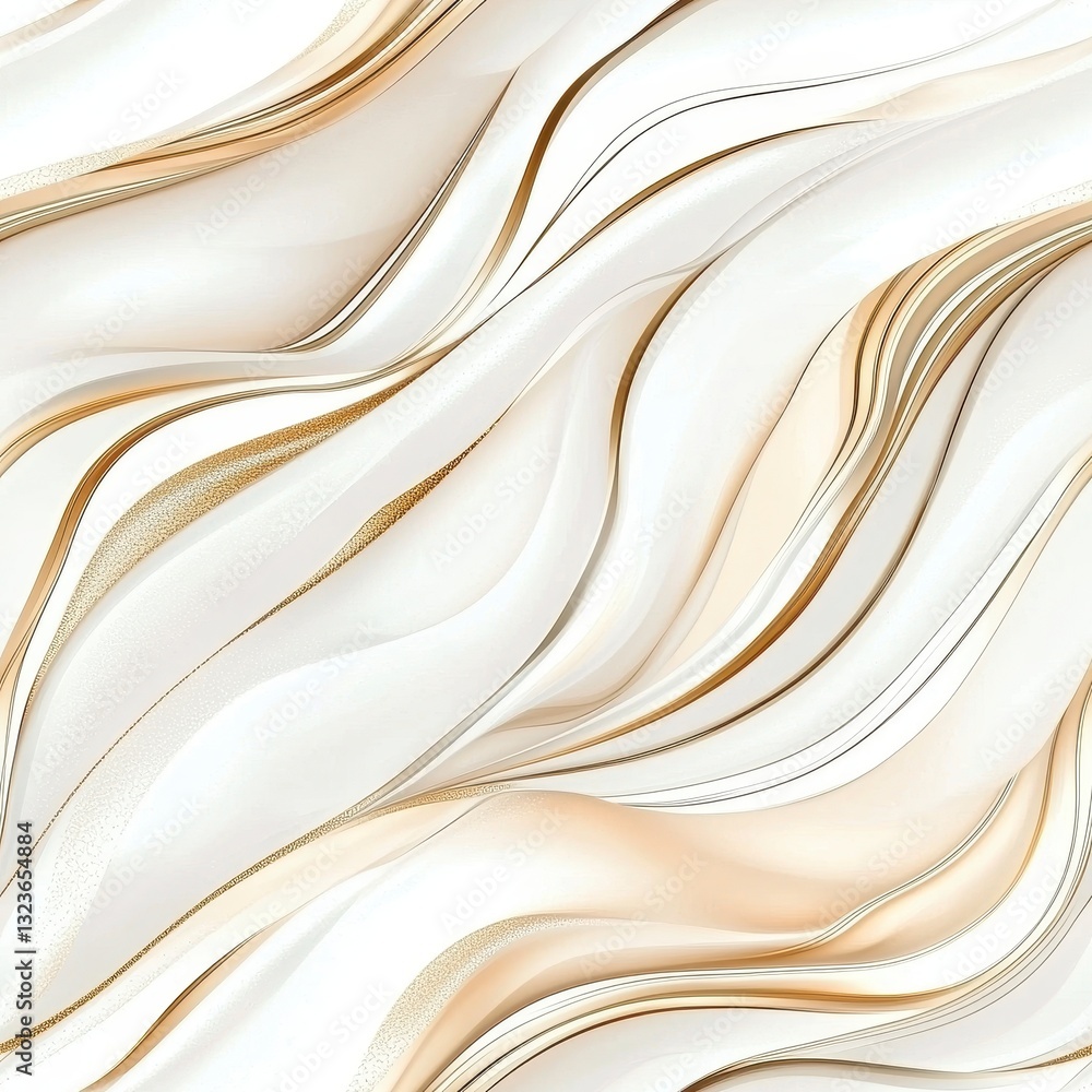 Fototapeta premium Ethereal Creamy Waves Abstract with Gold Accents Gentle Flowing Elegant Curves and Rich Subtle Texture