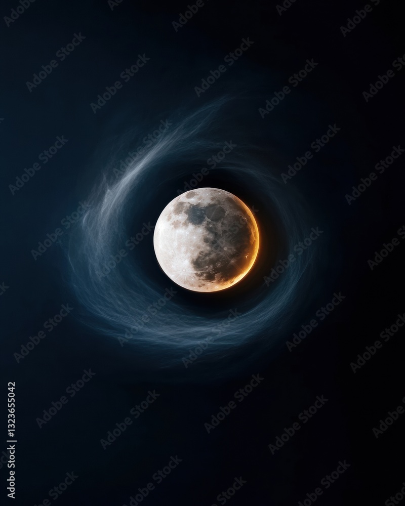 Obraz premium Celestial Wellness Aesthetic Lunar Energy Visualization for Mindful Digital Meditation, Holistic Spirituality and Transformative Self-Care Branding