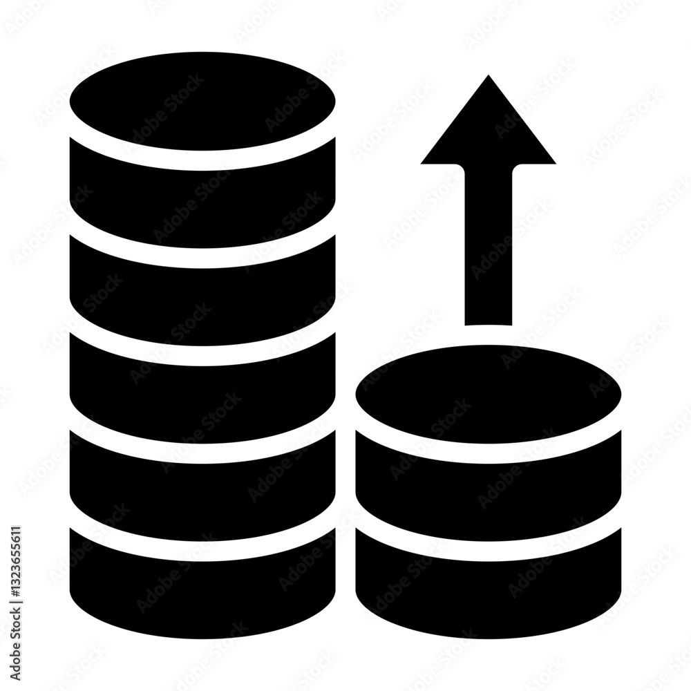 Increase Revenue Vector Line Icon Design Increase Revenue Vector Line Icon Design