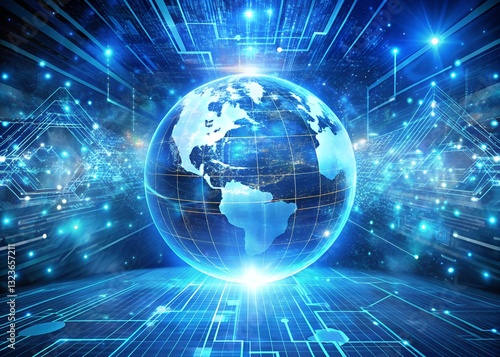 digital world technology cyberspace global network data flow futuristic internet artificial intelligence Copy Space milkyhexddway Backgrounds for creating advertising placements Your ads can be here