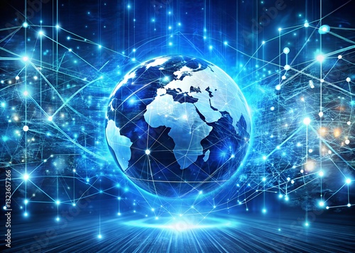 digital world technology cyberspace global network data flow futuristic internet artificial intelligence Copy Space milkyhexddway Backgrounds for creating advertising placements Your ads can be here