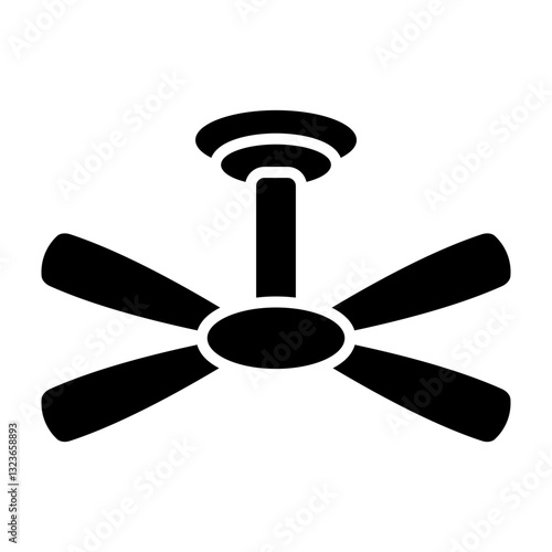 Ceiling Fan Vector Glyph Icon Design