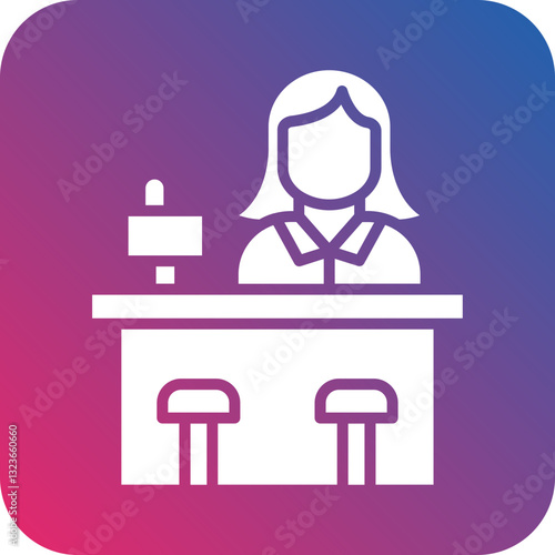 Bar Cashier Icon Style