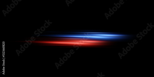 Abstract effect of high speed light speed movement, light lines.