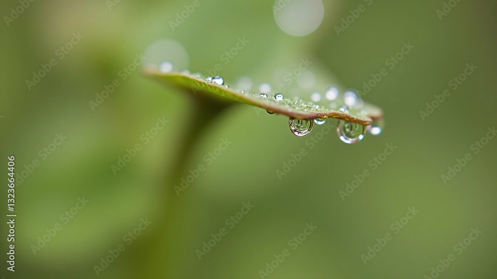 Dewdrops on a Leaf - Macro Photography of Nature's Beauty Dewdrops on a Leaf - Macro Photography of Nature's Beauty