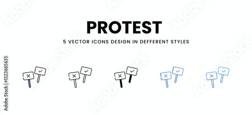 Protest  vector icons set stock illustration