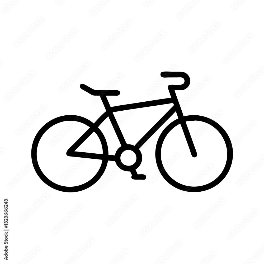 Simple outline illustration of a bicycle on a minimalistic background Simple outline illustration of a bicycle on a minimalistic background