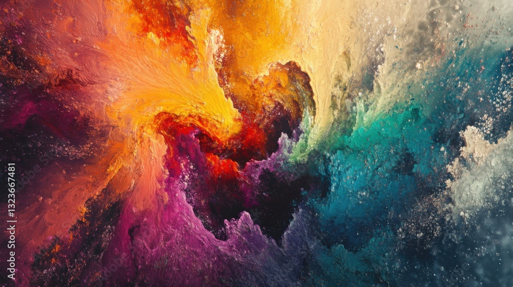 Fototapeta premium Colorful texture paint background. Generative AI