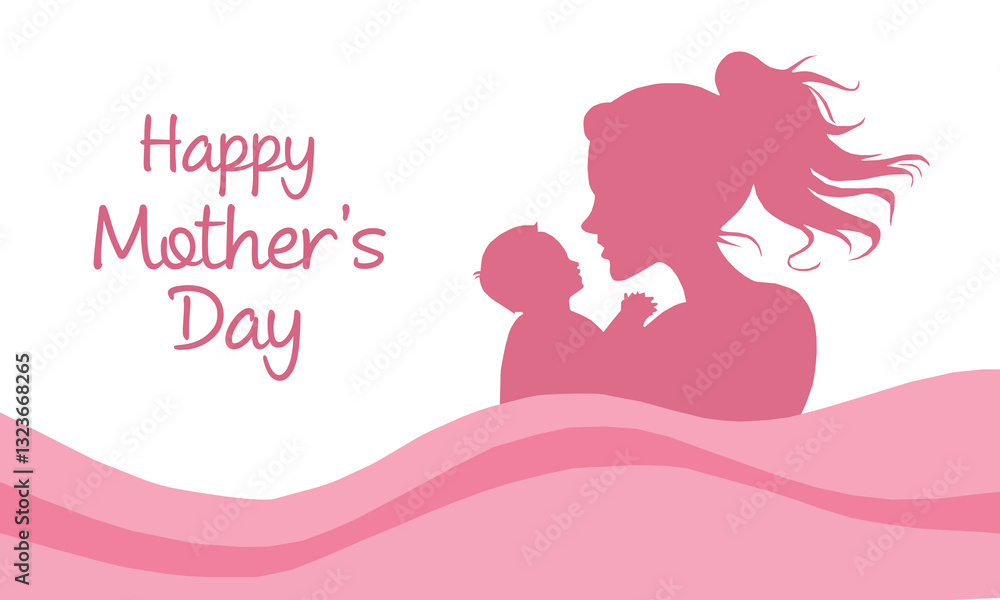 a mother holding a baby, with a happy Mother's Day background featuring the text a mother holding a baby, with a happy Mother's Day background featuring the text