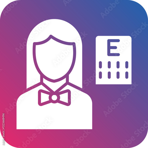 Optometrist Female Icon Style
