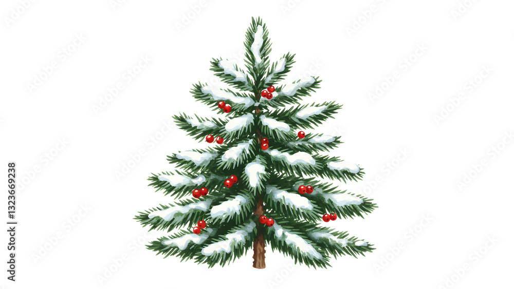 Christmas fir tree in watercolor isolated on white or transparent png
Christmas fir tree in watercolor isolated on white or transparent png