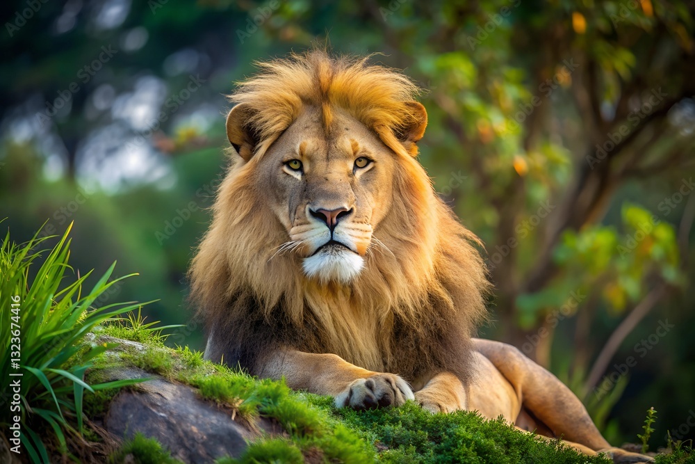 Fototapeta premium Lion Wild Animals Nature Wallpaper desktop Copy Space milkyhexddway Backgrounds for creating advertising placements Your ads can be here Company logo agency billboard advertising display poster banner
