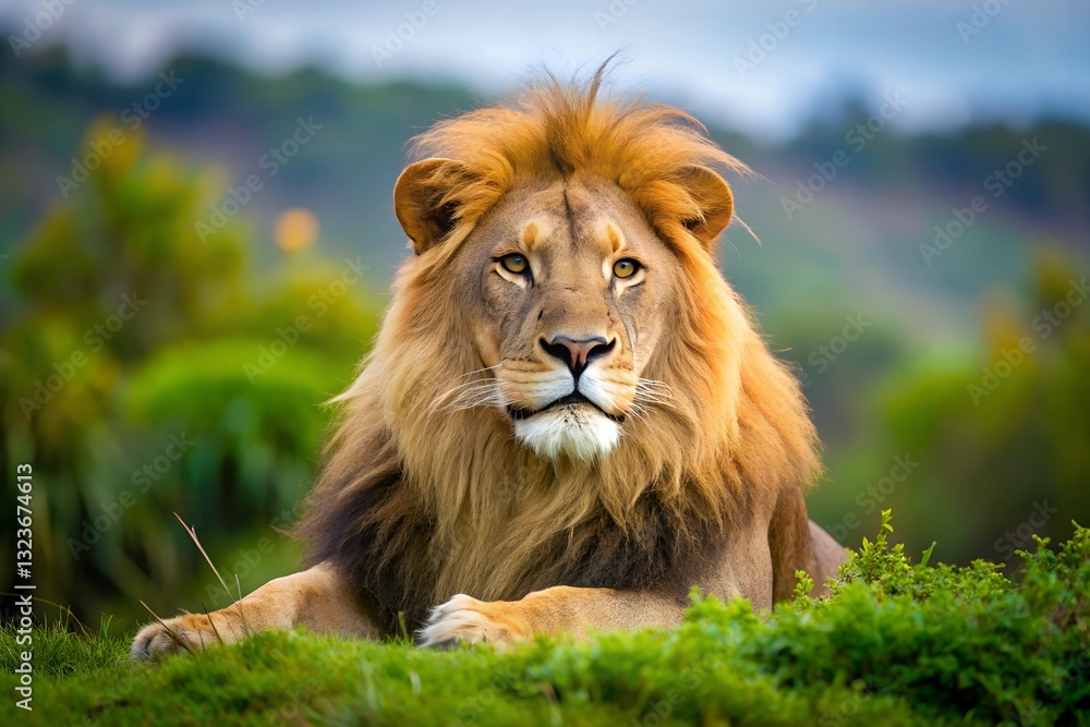 Fototapeta premium Lion Wild Animals Nature Wallpaper desktop Copy Space milkyhexddway Backgrounds for creating advertising placements Your ads can be here Company logo agency billboard advertising display poster banner