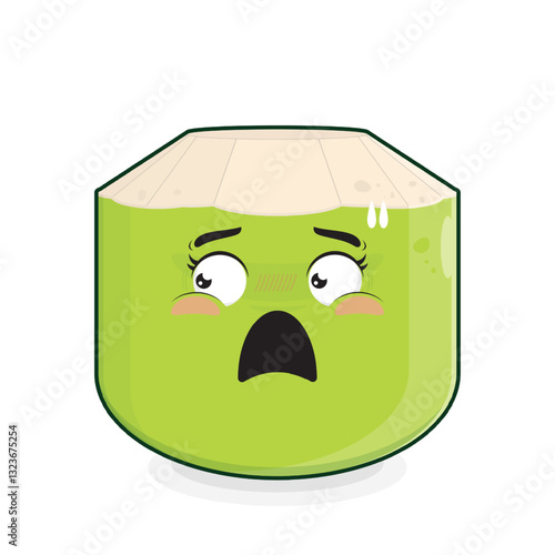 coconut surprised face cartoon cute