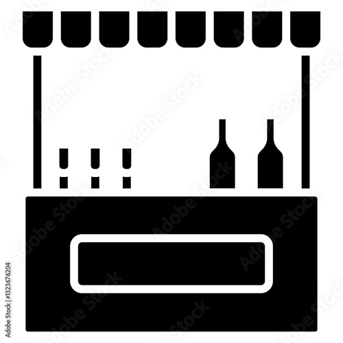 Drinks Stall Line Icon Style
