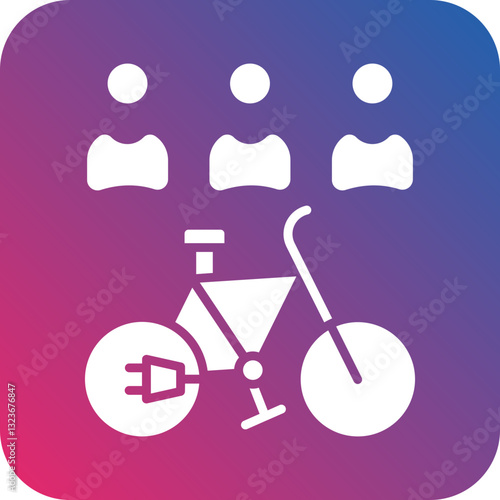 Electric Bike Share Icon Style