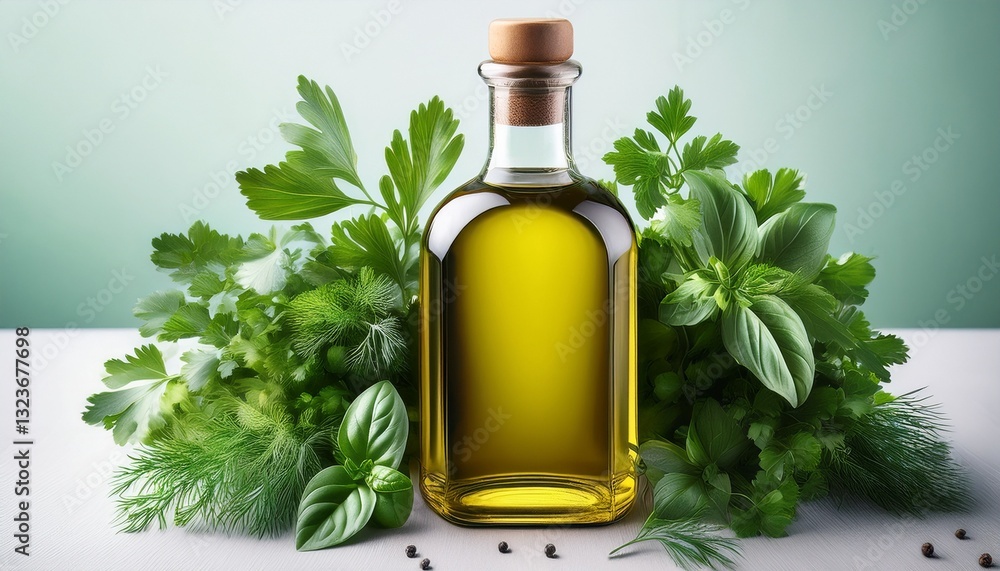 A glass bottle of oil surrounded by fresh leaves of organic herbs like parsley and basil, highlighting natural and eco-friendly beauty.
A glass bottle of oil surrounded by fresh leaves of organic herbs like parsley and basil, highlighting natural and eco-friendly beauty.